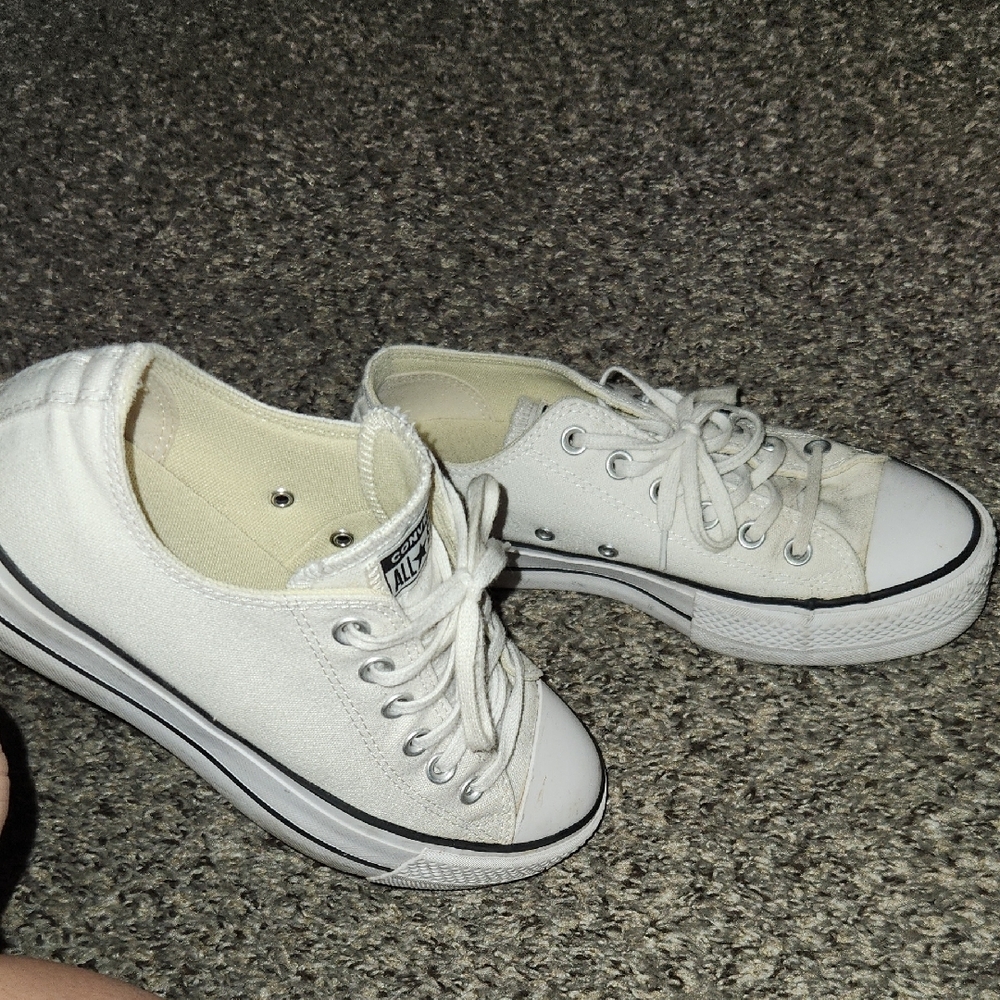 Converse Low-Top Canvas Sneakers in Off-White